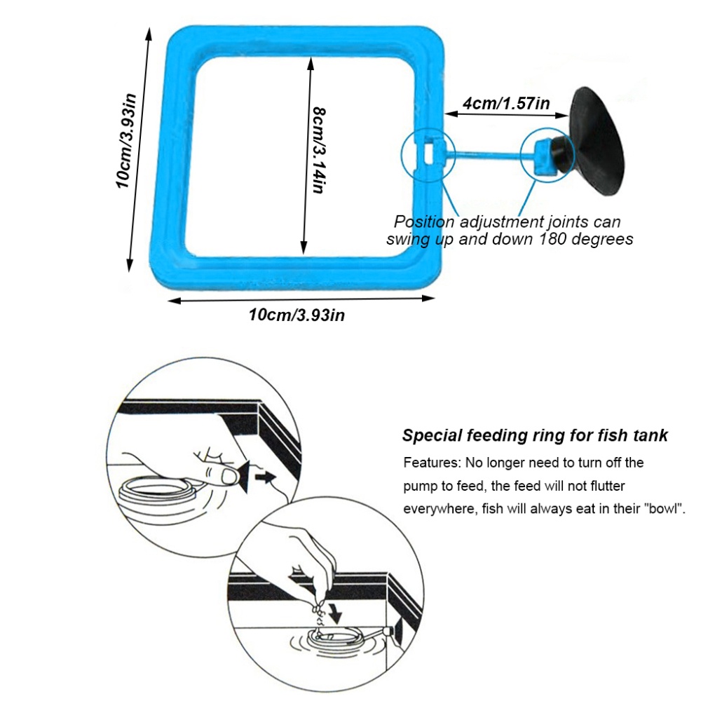 Ring Feeder Kotak Bulat Wadah Pakan Aquarium Tempat Makanan Ikan Floating Feeding Plastic Circle Square