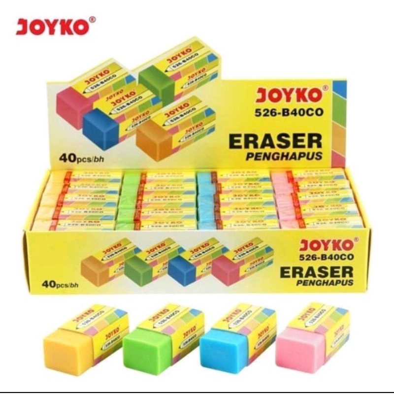 

pensil 2b joyko, penghapus joyko warna warni