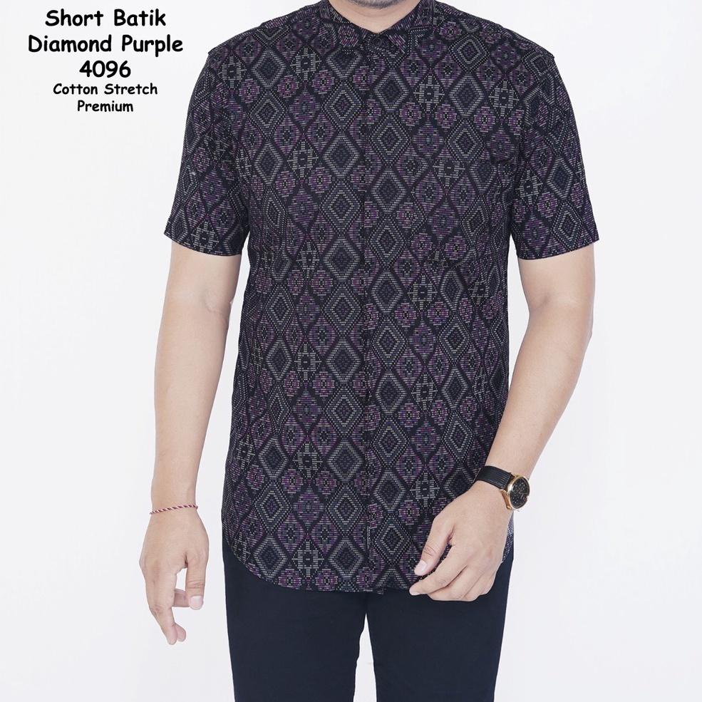 HARGA TERMURAH Kemeja Batik Jumbo Songket Pria Lengan Pendek Baju Batik Pria Formal Kantoran Big Siz