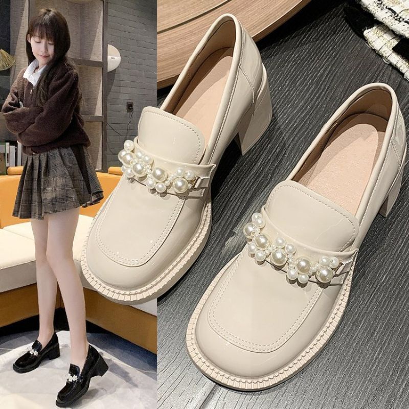 NF805 - Sepatu Kristal Loafers Fashion Wanita Import