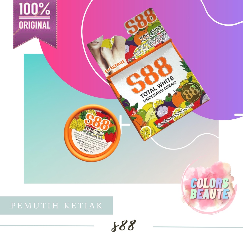 S88 TOTAL WHITE UNDERARM CREAM / 88 cream / cream pencerah ketiak / pemutih ketiak