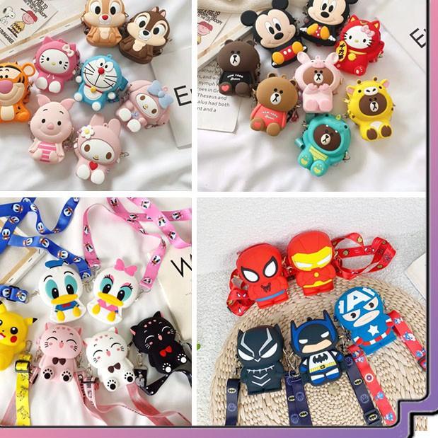 ❅ TAS SELEMPANG ANAK RUBBER JELLY KARAKTER / SLING BAG ANAK / TAS ANAK ✻