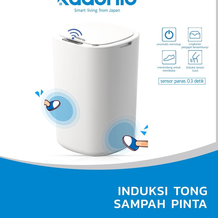 ♠ KADONIO Tempat Sampah Plastik Otomatis Infrared Automatic Sensor Gerak 12L / 15L Induksi / Tombol 