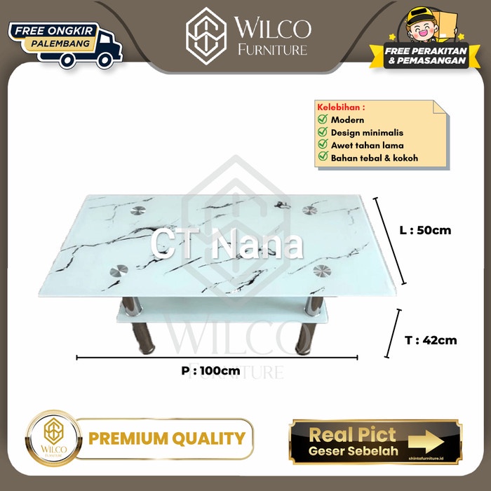 Meja Tamu Marmer Mewah / Meja Marmer Import /Meja Tamu Kaki Stainless