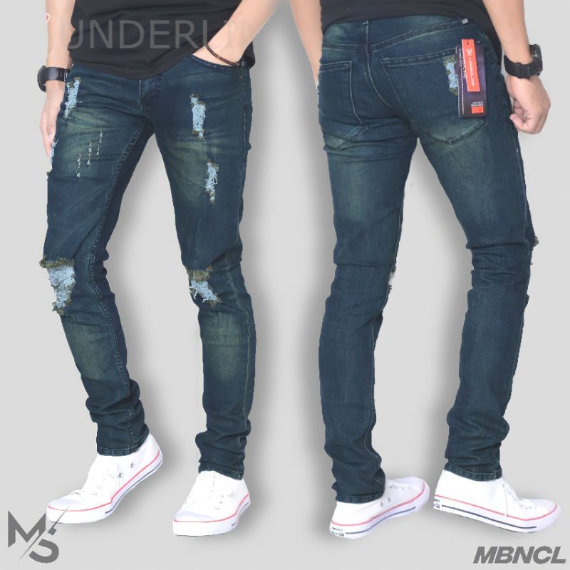 Dreeland Celana Jeans Pria Anti Luntur Bioting Asli Big Size Bikers Jumbo