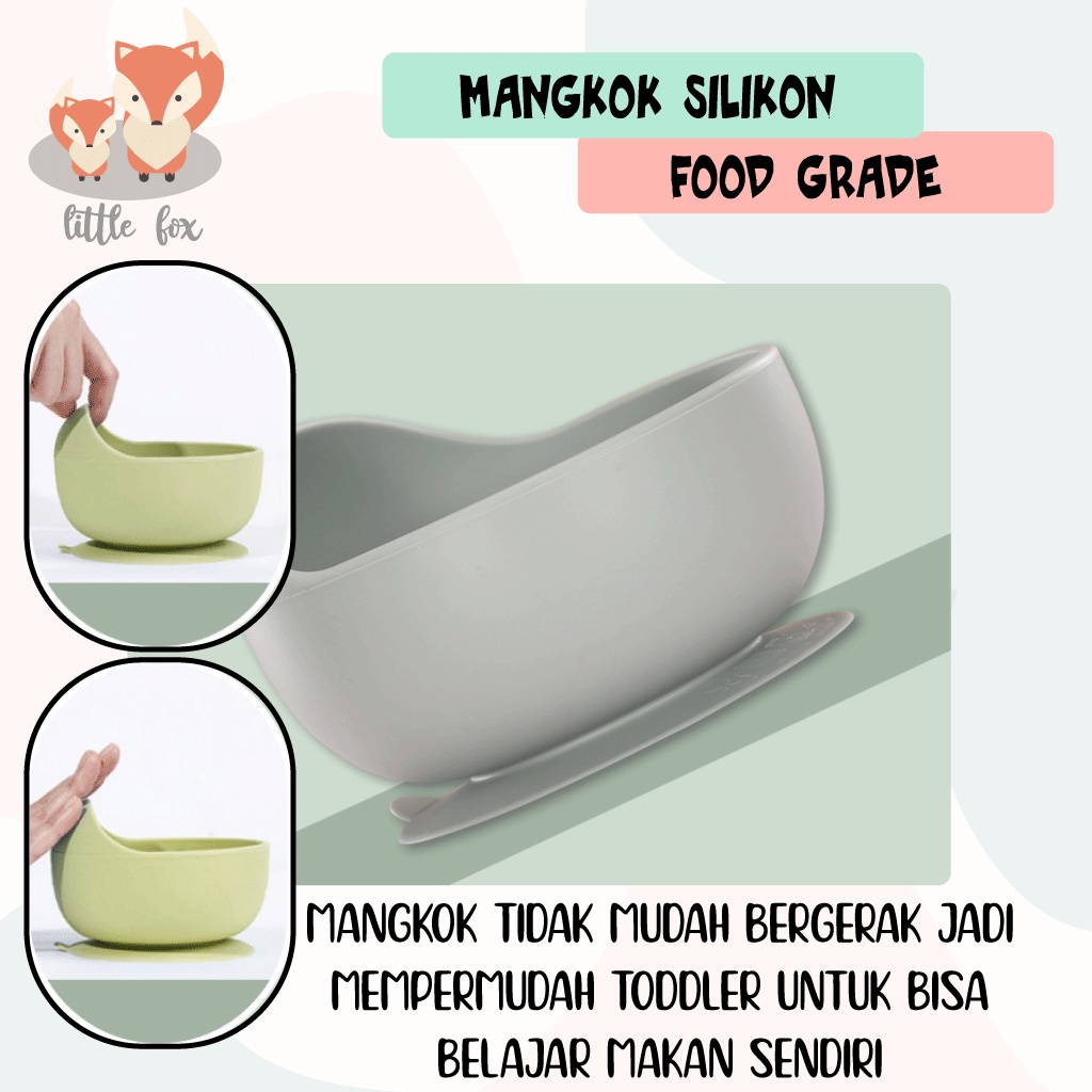 [ IMPORT ] Mangkok Belajar Makan Bayi Food Grade Piring MPASI Anak / Baby Feeding Set / Material Silicone