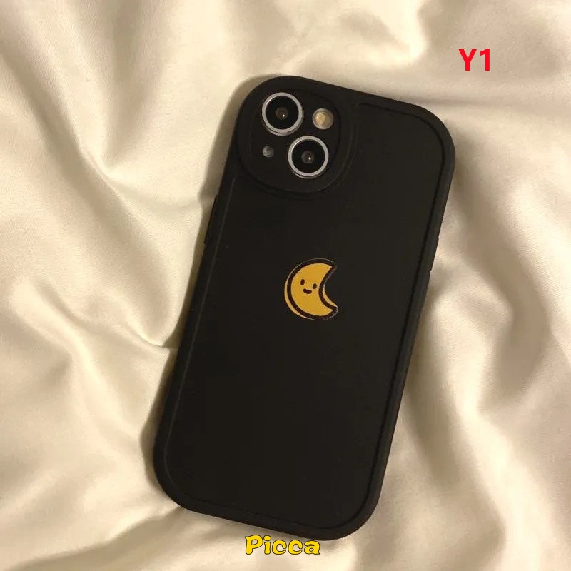Samsung A13 A14 A04 A12 A53 A02s A32 A33 A50 A03 A04s A21s A20s A31A50s A30s A22 A73 A03s A72 A23 A71 A20 A51 A52 A11 A10s A52s Simple Warna Solid Pasangan Bulan Matahari Soft Tpu Case