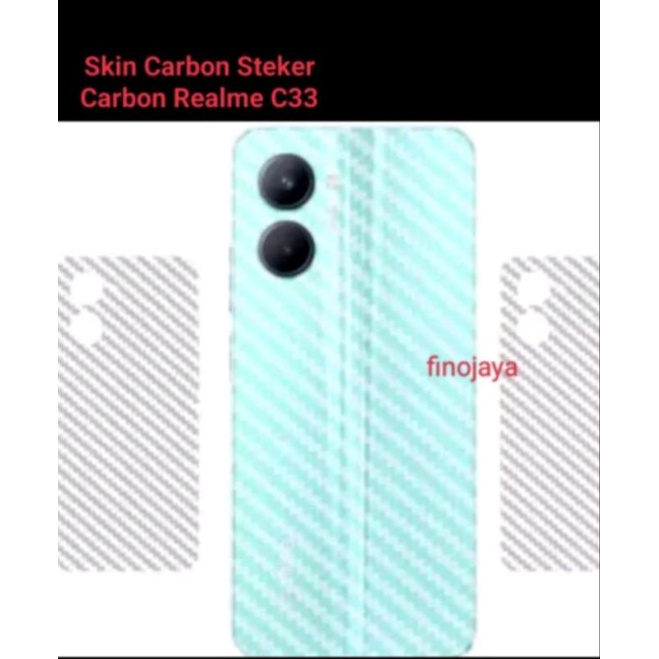 Skin Carbon Steker Realme C33 Anti jamur belakang transparan