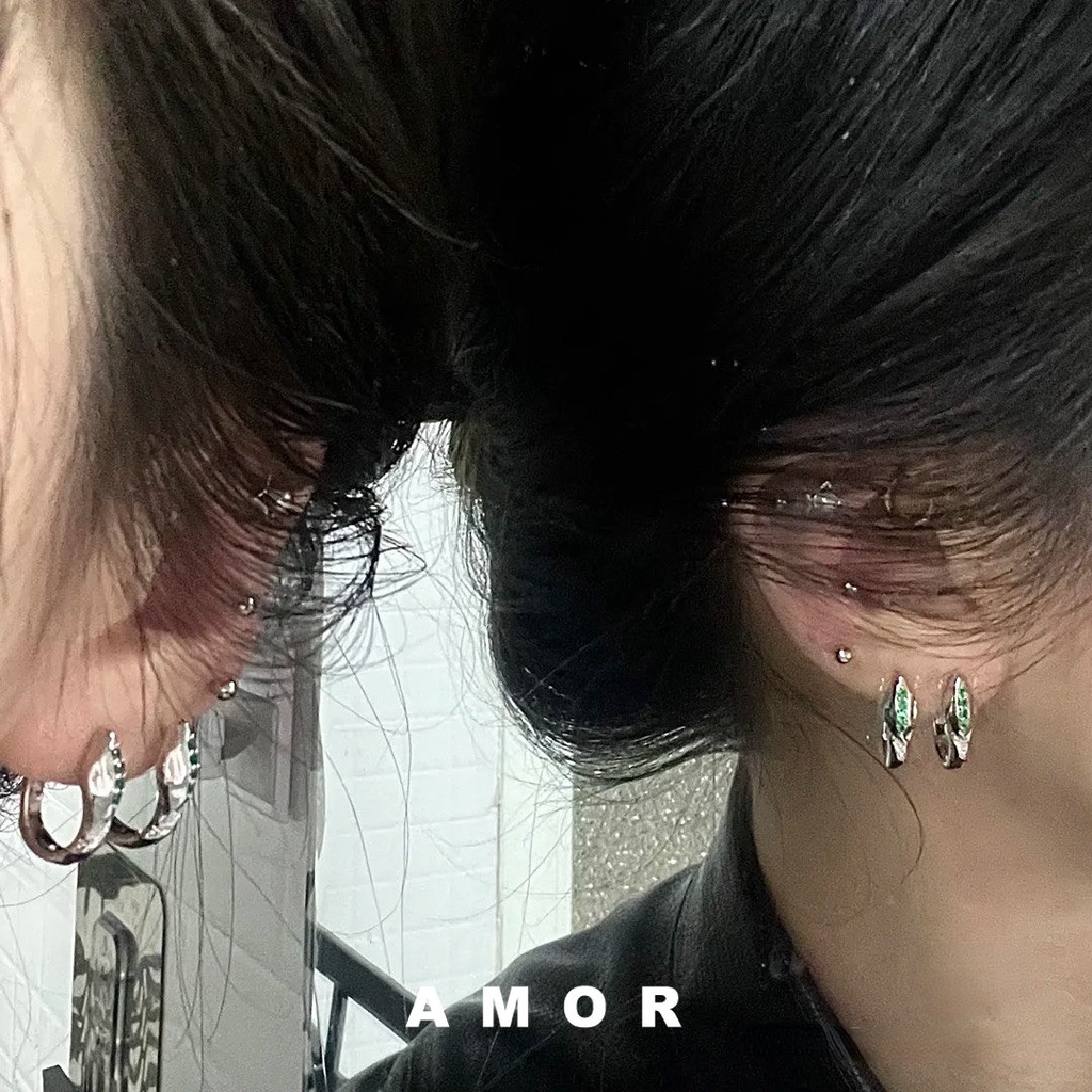 Anting Pengadilan Ular Slytherin Y2K Manis Keren Anting Angin Pria Dan Wanita Pecinta Cincin Telinga Kecil