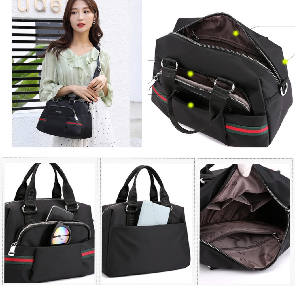 TAS SELEMPANG WANITA ANTI AIR KOREA SLING BAG BRANDED MURAH SIMPLE CHIBAO IMPORT SHOULDER BAHU HITAM REMAJA KEKINIAN PREMIUM CEWEK SHIRE TA739B5