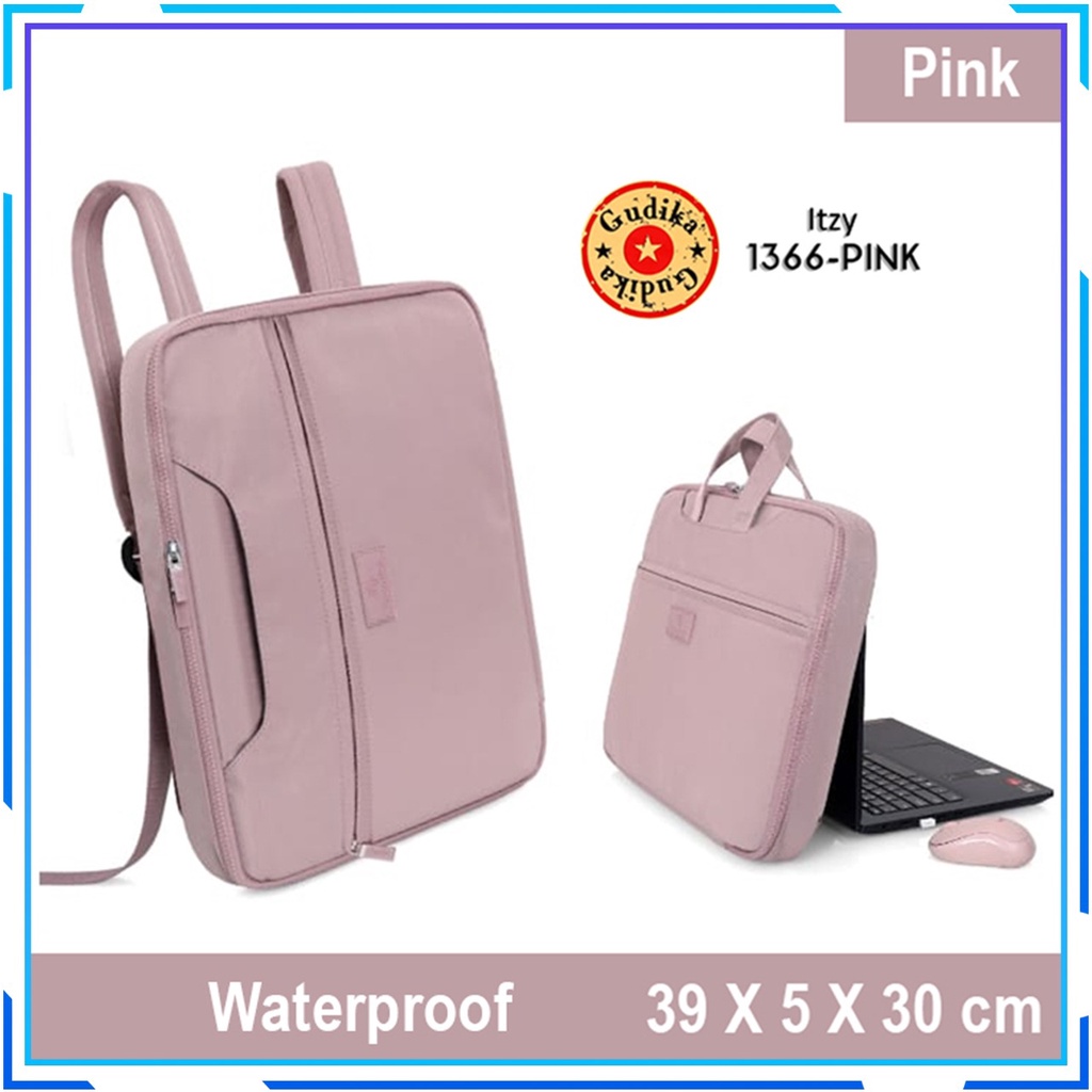 GUDIKA Itzy 1366 - Tas Laptop Ransel Bag Backpack Original Multifungsi Multiway Muat 14 15 Inch Bahan Waterproof Anti Air Premium Import Korea Bisa Untuk Pria Wanita Cowok Cewek Unisex