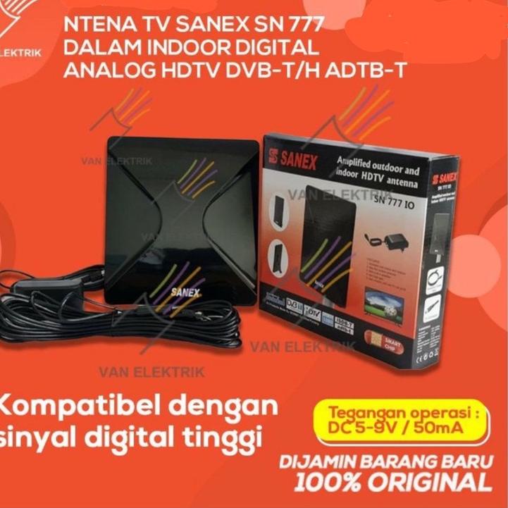 ◘ ANTENA TV SANEX SN 777 DALAM INDOOR DIGITAL ANALOG HDTV DVB-T/H ADTB-T ←