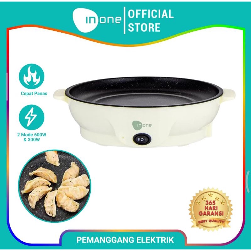 INONE panci listrik, mini nonstick frying pan, wajan listrik 22cm suhu low watt adjust suhu
