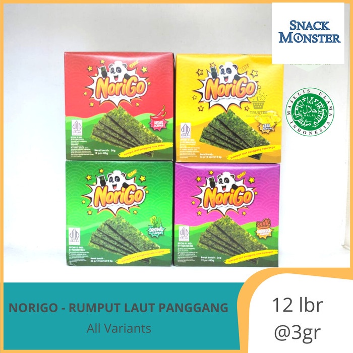 NoriGo Rumput Laut Panggang - Netto 3 gr