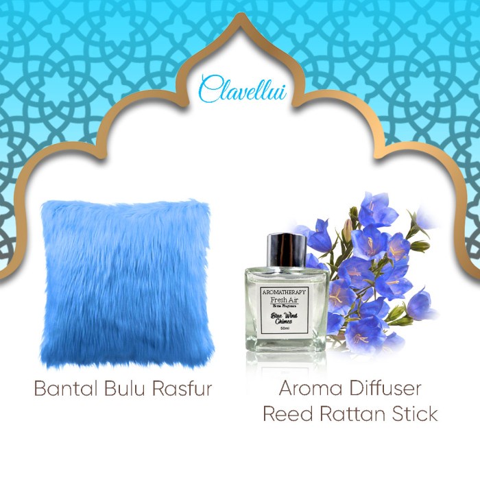 

Hampers Ramadhan Clavellui Bantal Bulu With Aroma Diffuser Premium - Blue Windchimes