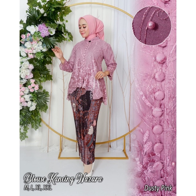 Permata Olshop / Kebaya Blouse Busui Brukat Kancing AD / Kebaya Busui Kancing Depan / Kebaya Wisuda / Kebaya Modern / Kebaya Lamaran