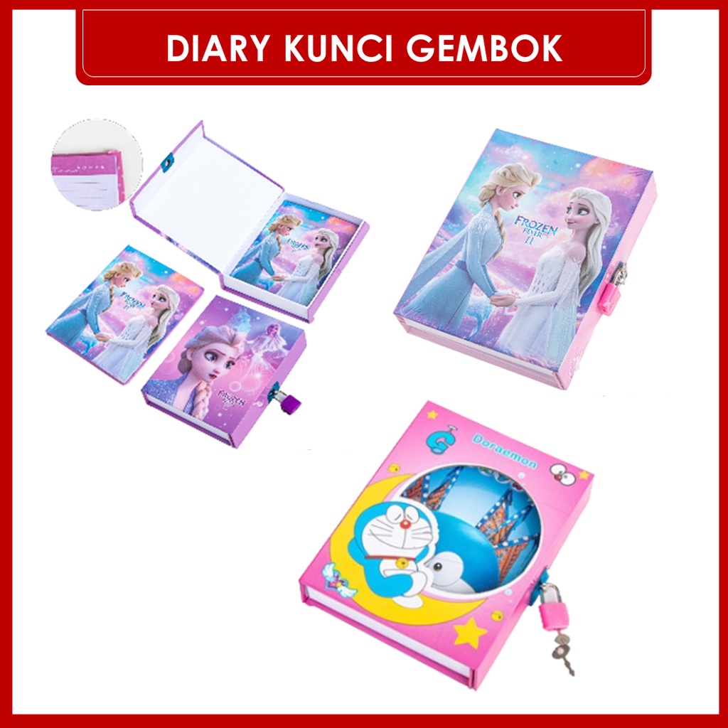 DEOSOFFICIAL -- CC64K DIARY KUNCI GEMBOK/ NOTEBOOK GARIS CC64K /BUKU TULIS 1 PAK/NOTE BOOK ESTETIK