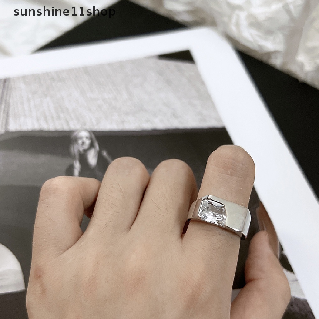 Sho Fashion Y2k Aksesoris Shiny Star Cross Irregular Crystal Cincin Wanita Pasangan Engagement Rings Pesta Kreatif Perhiasan Hadiah N