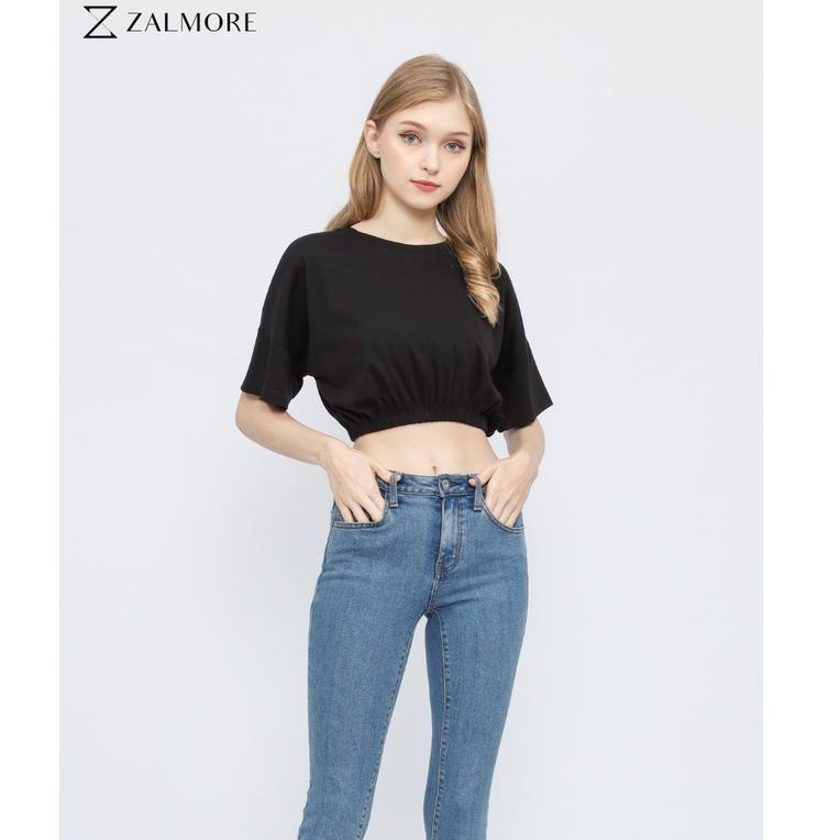 TERMURAH Zalmore Oversize Crop T-Shirt Premium - Kaos Oversize Wanita
