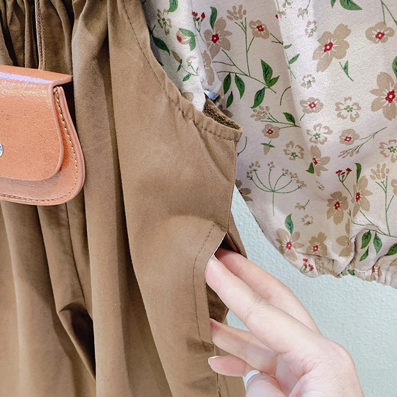 babyfit [3-7thn] MISTY setelan overall celana anak perempuan dengan blus kemeja katun rayon import al-0522r