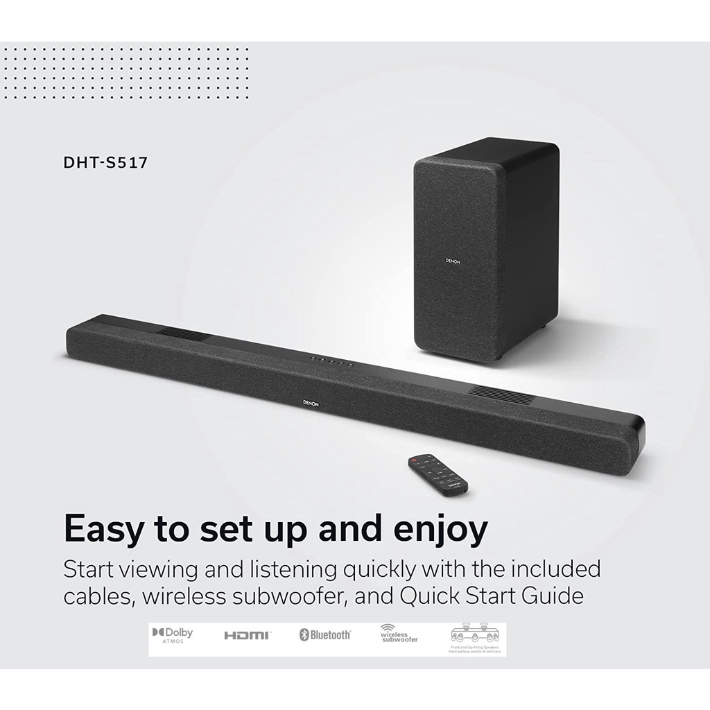 Denon DHTS517 DHTS-517 DHTS 517 Dolby Atmos Sound Bar