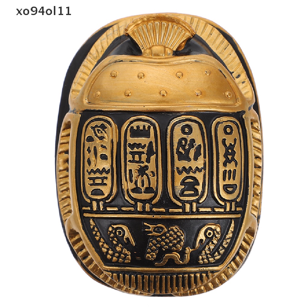 Patung Scarab Amulet Mesir Kuno XO Ornamen Unik Kumbang Scarab Mini OL