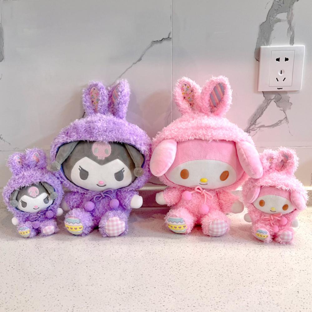 Timekey Mainan Mewah Sanrio Easter Change Rabbit Kulomi Melody Laurel Dog Plush Doll Liontin Boneka Dekorasi Ulang Tahun Pernikahan Mainan C9F1