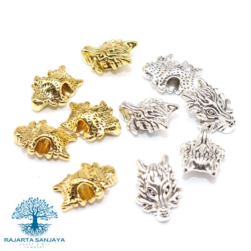 Charms Spacer Beads Wholesale 1 Pcs Wolf Head Spacers Bead