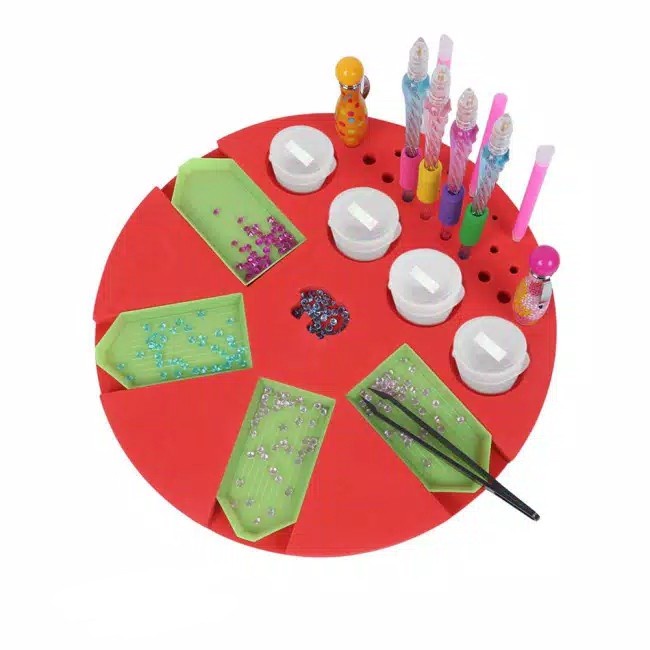 

Terlaris Diamond Painting Tray Bulat Isi 4 Dengan Pen Holder