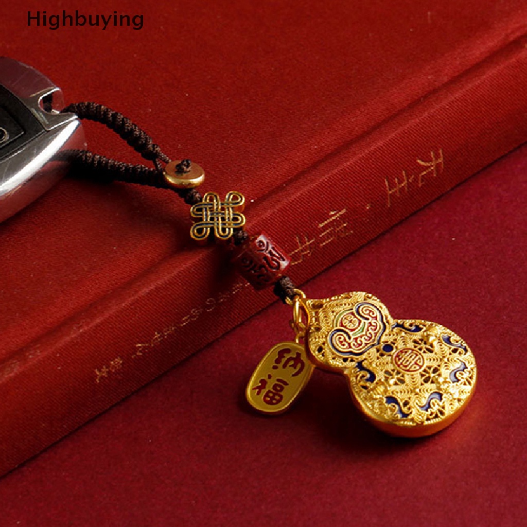 Hbid Tenun Tangan Vintage Tembaga Labu Gantungan Kunci Mobil Aman Fortune Key Pendant Key Chain Perhiasan Tas Gantung Kreatif Hadiah Aksesoris Glory