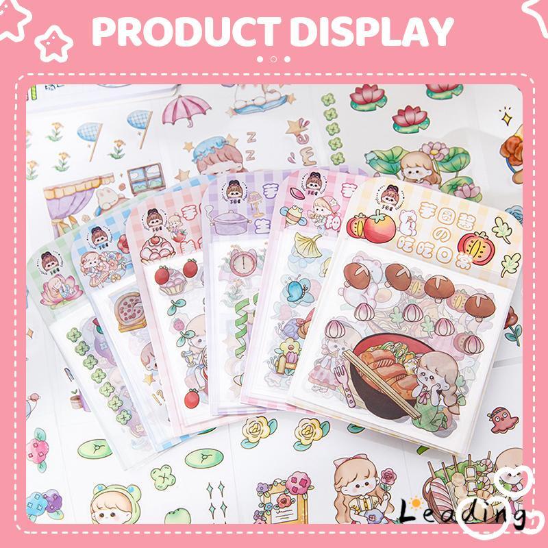 

20 Pcs/Set Stiker Notebook Gelas Air Set Stiker Transparan Gadis Kartun Lucu Tahan Air-Le