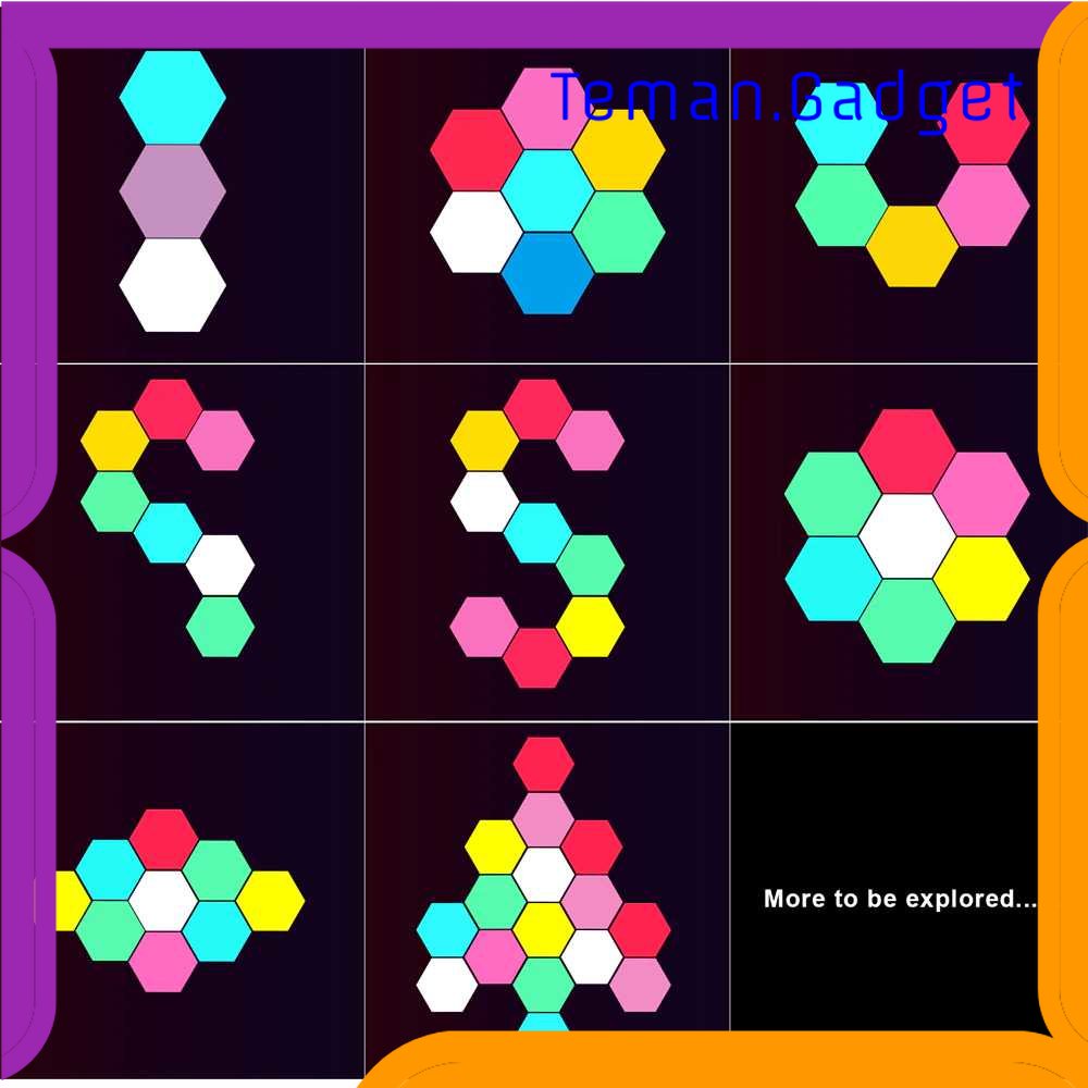 TG-LMP Yabstrip Lampu Hias Hexagonal LED RGB Touch Sensor 3 PCS with Remote - HD004