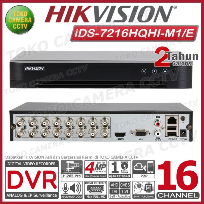 DVR HIKVISION 16 CHANNEL IDS-7216HQHI-M1/E DVR 16CH