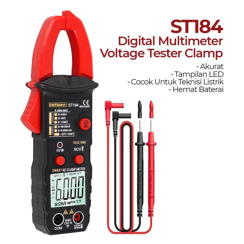 (BISA COD) FTIHSHP  ANENG Digital Multimeter Voltage Tester Clamp - ST184