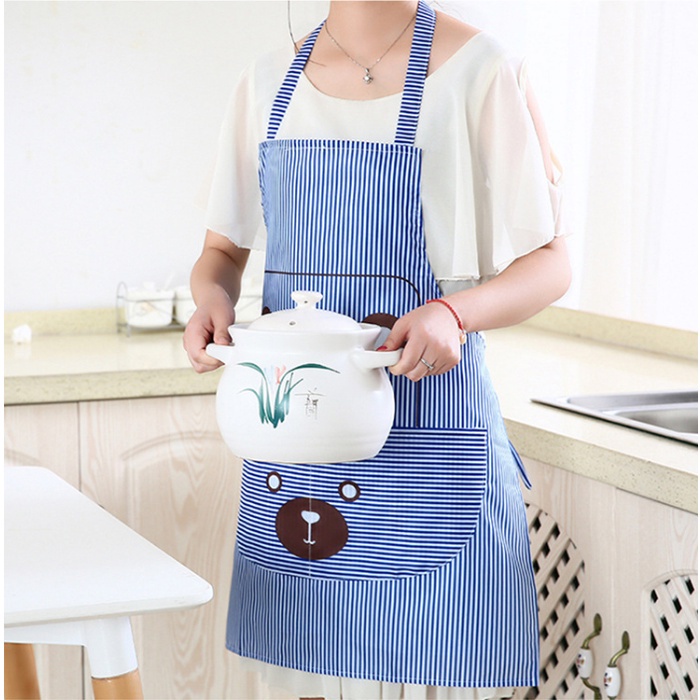 Ⓜ️𝟎𝟒𝟓 𝐒𝐮𝐫𝐚𝐛𝐚𝐲𝐚Ⓜ️Celemek Dapur Apron Masak Anti Air Celemek Motif Karakter Kartun Beruang Waterproof