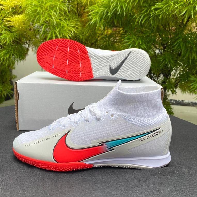 LANGSUNG ATC Sepatu Futsal Mercurial Superfly 7 Elite White Flash Crimson