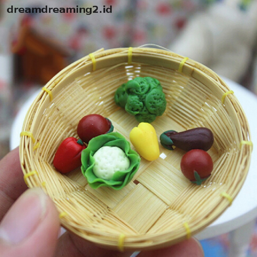 (dream) 7pcs/set Mainan Rumah Boneka model Miniatur Bermain Sayuran Saku mini.