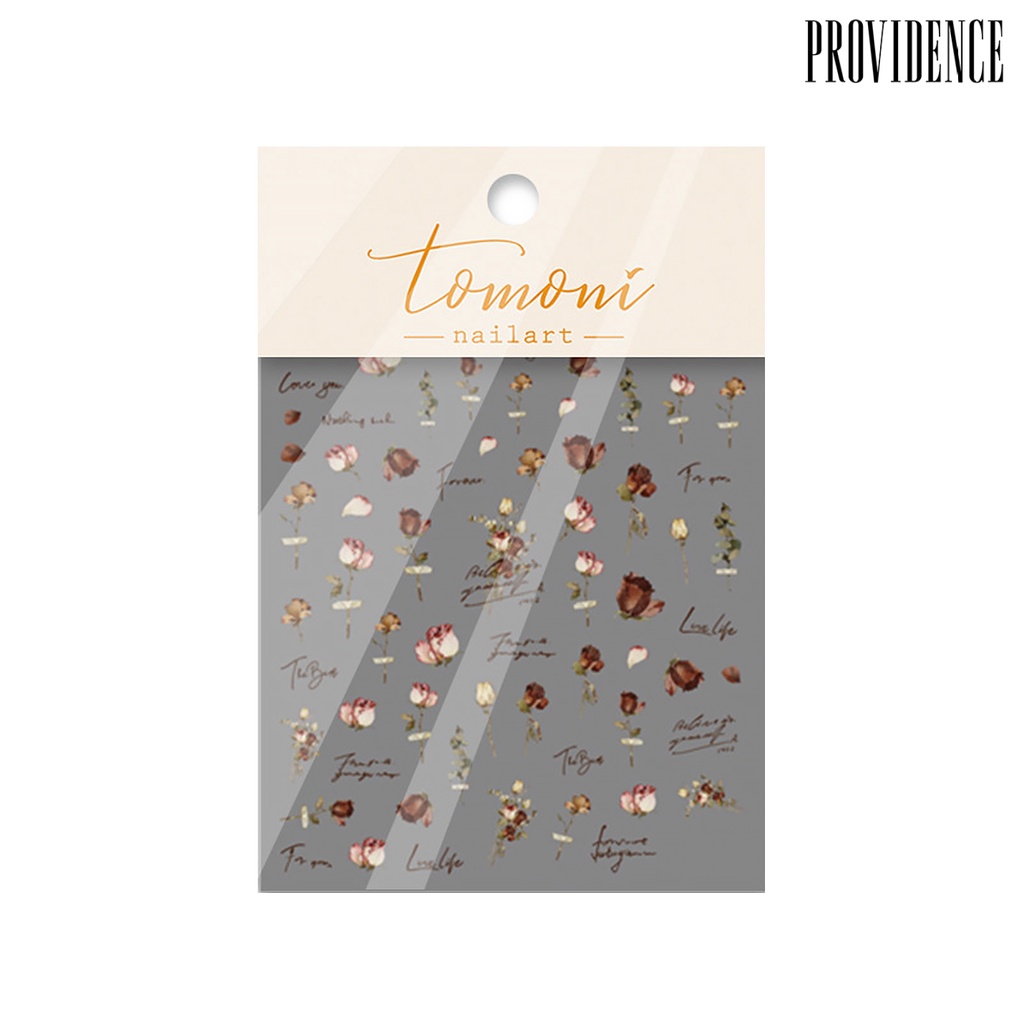 Providence Nail Patch Tidak Luntur Self-adhesive Pasta Mudah DIY Efek 5D Gaya Jepang Lucu Nail Art Rose Stiker Perlengkapan Kuku