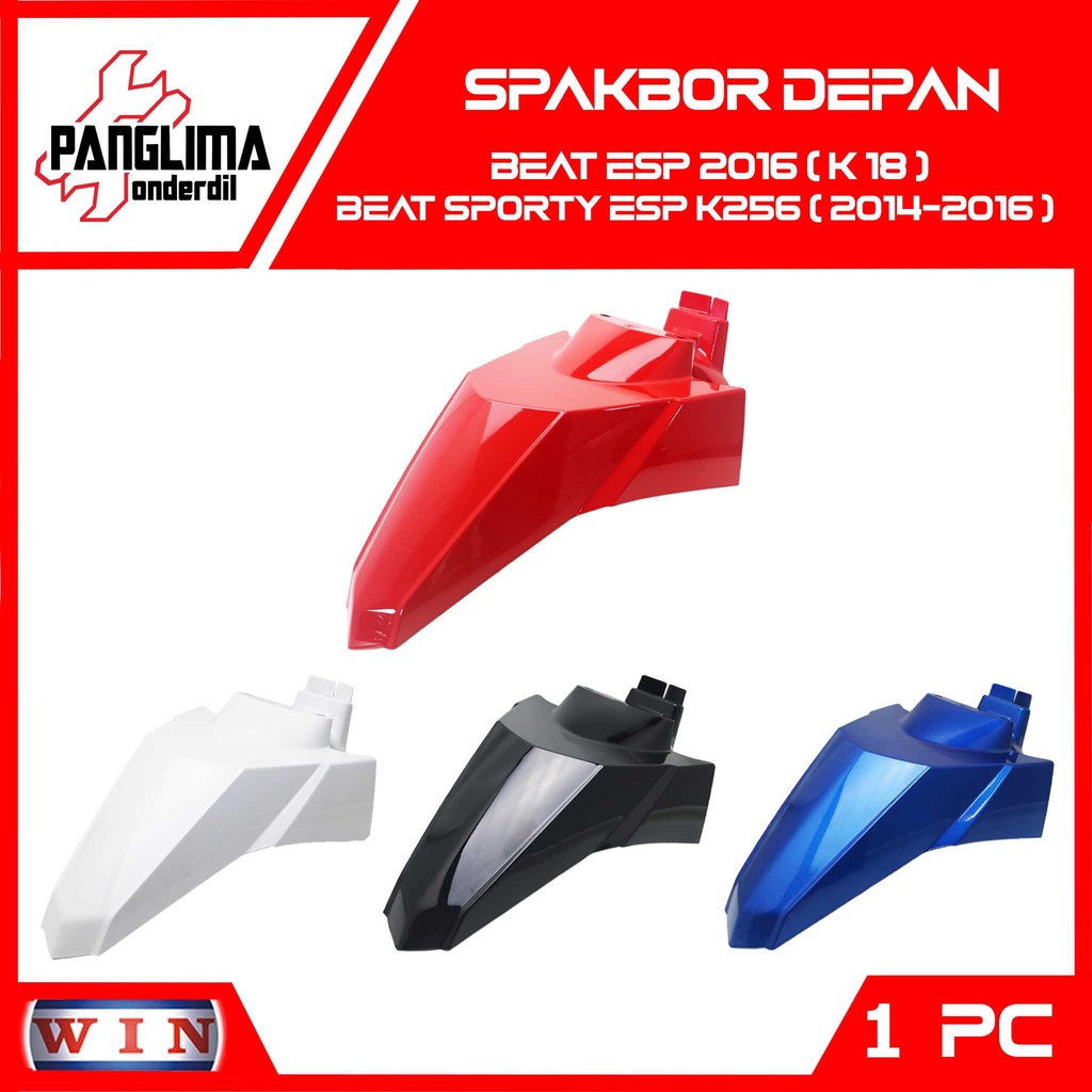 Spakbor-Spakboard-Slebor-Spak Bor-Board-Cecepet Depan-Front Beat FI Esp-Street K81 2016-Sporty eSP K81-K25G 2014-2020 Lama-Old-New Hitam-Biru-Putih Merk Win