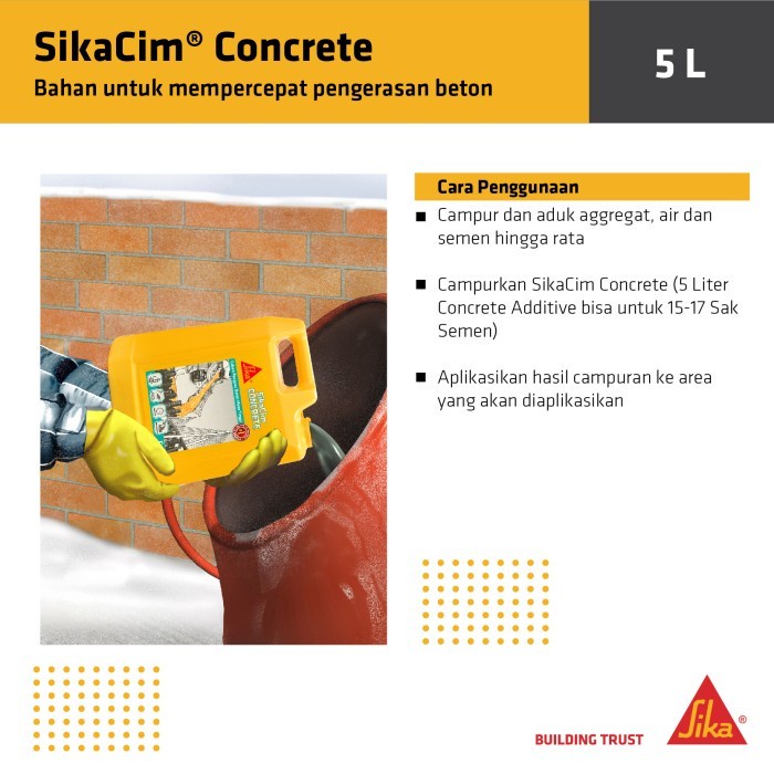 Sikacim Concrete 5 Liter Additive Obat Cor Beton Cepat Keras Cairan