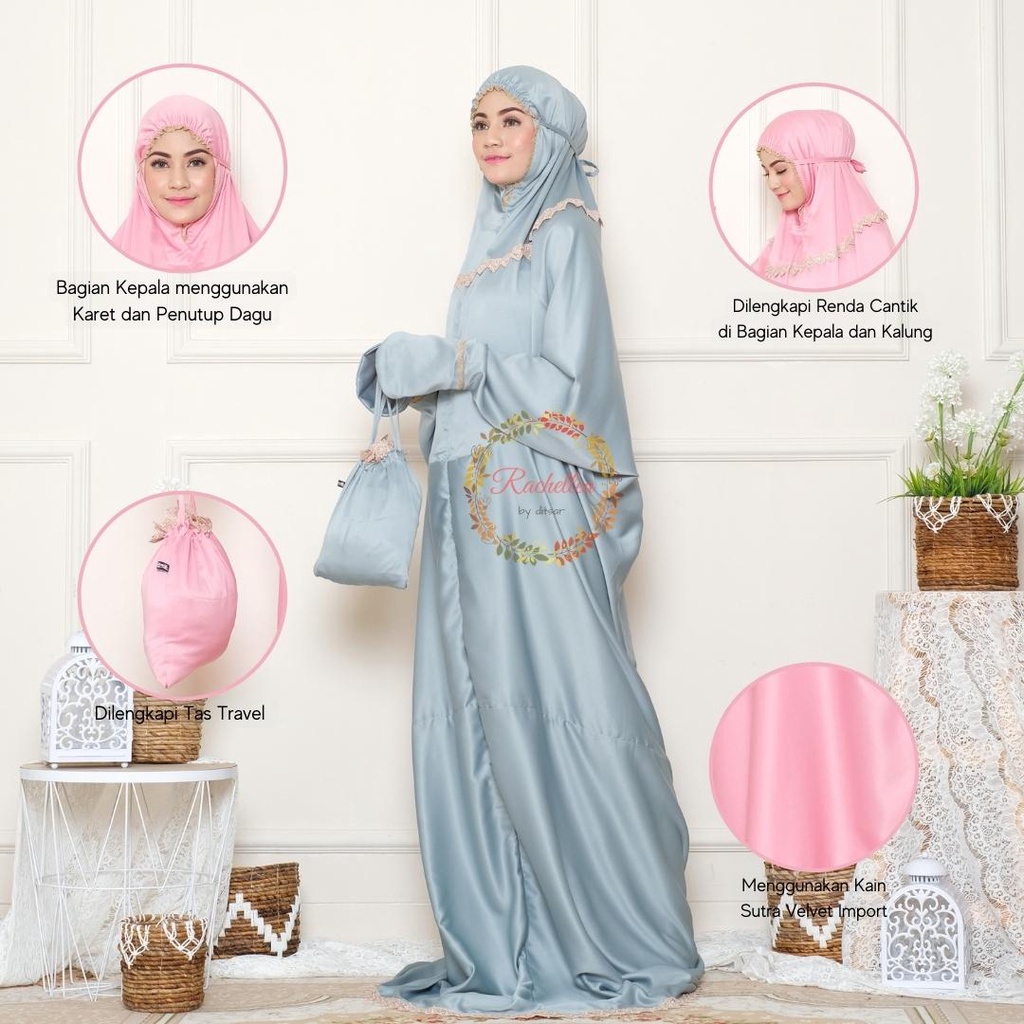 RACHELLEA - Mukena Terusan Dewasa Daily Rachellea Sutra Velvet Premium