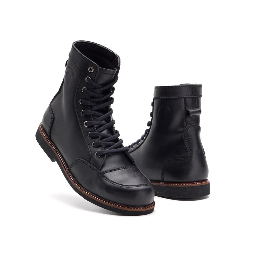 GREATA BRATTA BLACK Sepatu Boots Kulit Pria
