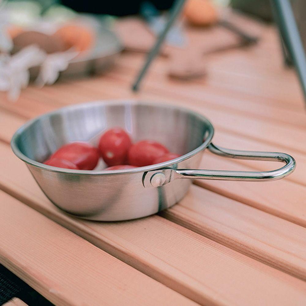 Agustina Mangkuk Stainless Steel Portabel Travel Peralatan Masak Peralatan Dapur Peralatan Piknik Aksesoris Berkemah Cangkir Kopi Penyimpanan Mangkuk