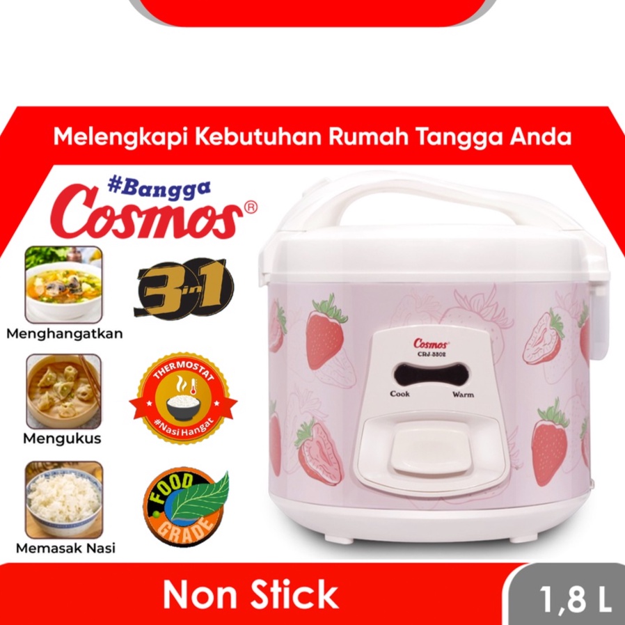 MAGICOM COSMOS 1,8LITER 3302 STOBERY - COSMOS RICE COOKER / MAGIC COM CRJ3302 / CRJ 3302 / CRJ-3302 
