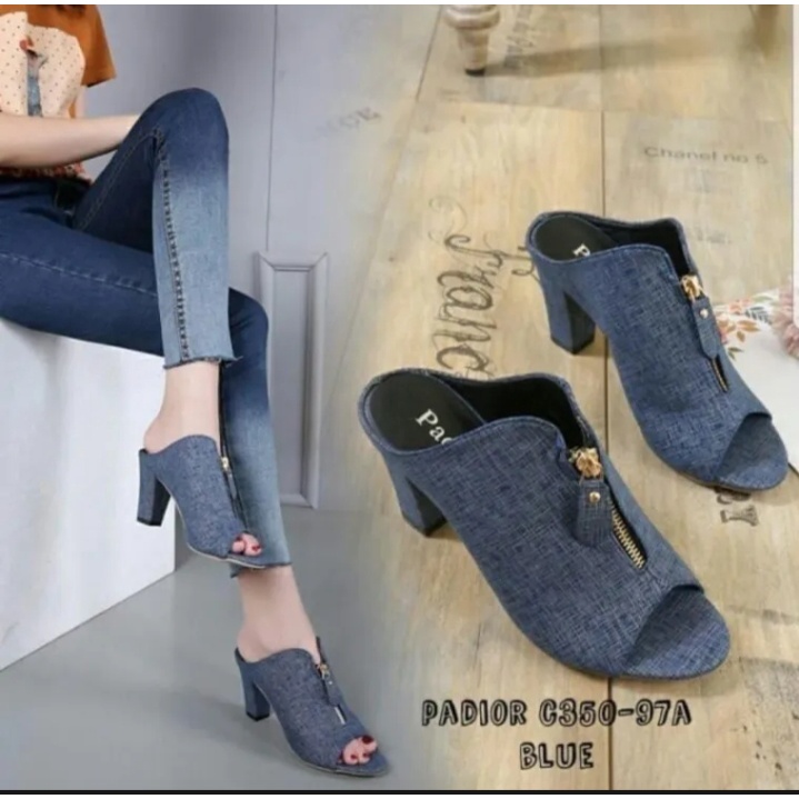 Teraris Sandal Selop Wanita Remaja Formal Selop Hak Tahu Pesta Selop Kantor Variasi Sleting