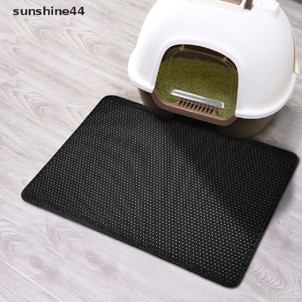 Sunshine Alas Kotoran Kucing Peliharaan Tahan Air Lapisan Ganda Pet Litter Box Mat Non-slip Pasir Cat Pad Washable Bed Mat Clean Pad Produk ID