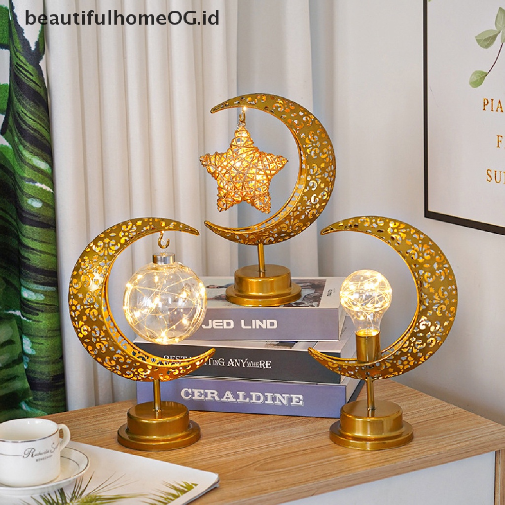 // Beautifulhomeog.id// Hiasan Lampu Led Bulan Ramadhan Emas Untuk Rumah Hiasan Lampu Ramadhan Kareem Eid Mubarak Muslim **