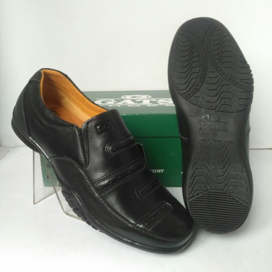 Sepatu Pria Gats GP 0003 Black.Original Kulit Asli by Gats