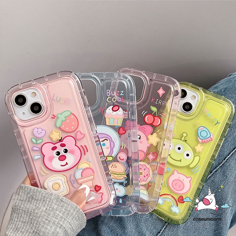 Casing Redmi Note10 11s 9 10s 11 8 Redmi 12C 9 10C 10 10A 9T A1 9C NFC 9A Poco F4 Note11 Cute Strawberry Bear Kartun Manyo Kirby Cherry Candy Airbag Shockproof Soft Tpu Case