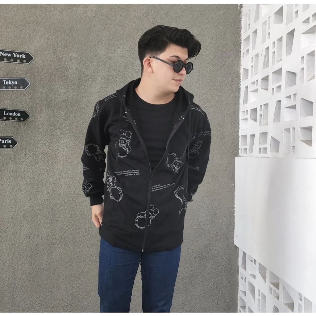Jacket Hoodie Pria Wanita ASTRONOT FULL PRINT ZIPPER Sweater Trendy Kasual Fashion